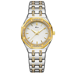 MISSFOX watch new fashion ins niche trend Korean version gold diamond waterproof quartz ladies watch 2717