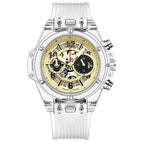 KIMSDUN Silicone strap Fashion Simple Transparent Multifunctional Waterproof Couple Watch Student Quartz Watch K-719D