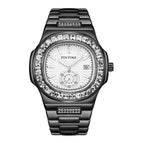 PINTIME watch men's casual explosive quartz calendar business trend waterproof steel fashion men watch