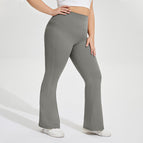 Large Size Women pants Stretch Lulu Sports Yoga Flared Pants Women's Hip Lifting Fitness Contrast Color Trousers KK192 plus size