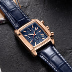 Megir Men's Watch Fashion Light Retro Multifunctional Chronograph Square Leather Men's Watch 2028