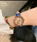Dimini Little Golden Pig Transit Ladies Watch Leather fashion lovely Watch Waterproof Quartz women Watch 88246
