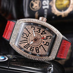 Watch for me Full Diamond Quartz Watch Pin Buckle Fashion Men's Watch Barrel-Shaped Couple Watch 8122