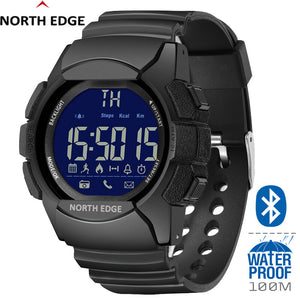 NORTH EDGE AK Men Outdoor Sport Watch Smart Watch Waterproof 100M Digital Military Watch Bluetooth For IOS Android with box