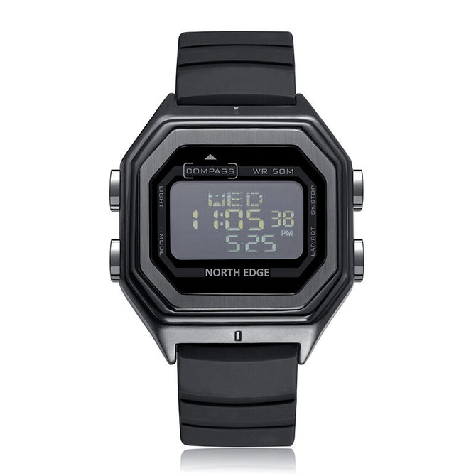 North edge men's all-metal small square watch waterproof sports compass SPORT small square watch ALPHA