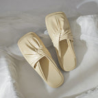 Half slippers women's 2022 spring and summer new slippers women's square toe sandals women's outer wear slippers women 132-1