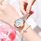 Chenxi Ladies Watch Trend Fashion Automatic Mechanical Watch Diamond Waterproof Luminous Calendar Women Watch CX-8833