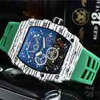Watch for me Barrel-Shaped Quartz Watch Fashion Six-Pin Running Seconds Wood Grain Waterproof Men's Watch 9791F