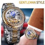 2023 New Arival watches Forsing Style Men's Fashion Hollow out Vintage Carved Automatic Mechanical Watch