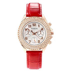 Xinkon 178010 three-eye six-needle belt ladies watch fashion casual student watch women's watch quartz watch