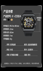 KIMSDUN watch men's sports silicone band hollow automatic mechanical watch fashion men's watch K-2018A