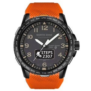North edge Outdoor intelligent sports watch waterproof heart rate multi-function meter step dual display touch screen men's watch FLOAT