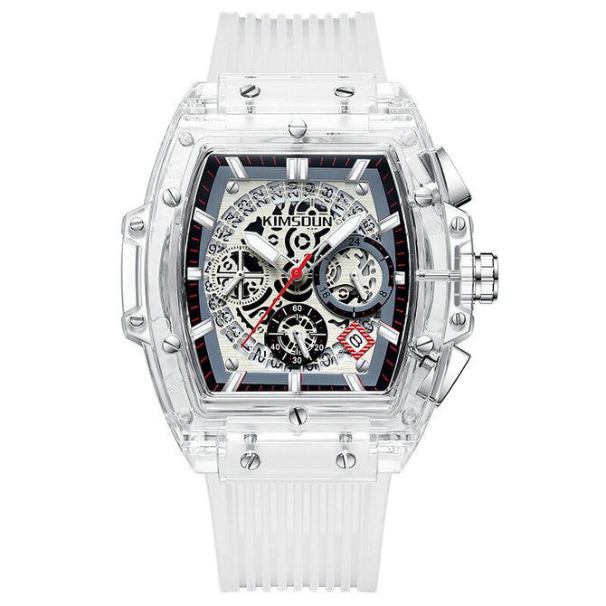 Kimsdun Multifunctional Waterproof Men's Watch Bucket Shape Transparent Men's and Women's Watch K-2150B