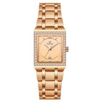 WWOOR Women's watch Waterproof Square SteelQuartz Watch Diamond Leisure Fashion Women's Watch 8858L