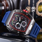 Men's watch 6-Pin Running Seconds Quartz Men's Watch European Barrel-Shaped Watch Multifunctional Watch 9791