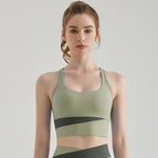 Yoga suits summer sports bra vest high-intensity gathering bra fashion fitness running suit WXM167+CKM254