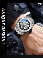 CHENXI Men's watch Geometric Cool Watch Calendar Silicone Luminous Waterproof Men's Quartz Wrist Watch CX-8252