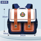 High quality new pupils school bag for girls British style one-piece open Horizontal design children's schoolbag 6-12 years old ridge protection student backpack pink