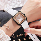 【Large stock】Fashion GUOU Brand Women Watches Lady Luxury Wristwatches Rubber Silicon Dress Watch Square Quartz Dress Gift Student Clocks