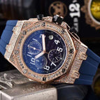 Watch for men New Diamond Quartz Watch Vintage Engraving Six-Pin Multi-Functional Leisure Watch 1012