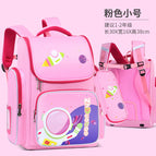 New primary school bag 3D ridge protection to reduce the burden of children's school bag matching pencil case 8601