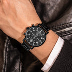 Megir Watch Men's Business Multifunction Chronograph Steel Belt Quartz men Watch 2160g