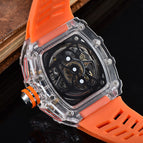 Men's and women's watch 6-Pin Quartz Watch Barrel-Shaped Hollowed Fashion Non-Mechanical Watch Spot Transparent Watch 8087
