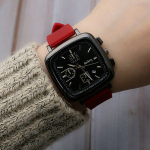 Calendar Square Six-Pin Women's Watch Quartz Watch fashion Girls Silicone Band quartz lady casual Watch 195