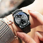 ONTHEEDGE RZY031 Women watch Luxury Gold Blue Wristwatches Quartz Stainless Steel Ms Watches Waterproof with original box