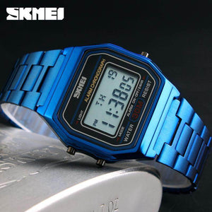SKMEI 1123 Men LED Digital Sports Watches Men's Women Relogio Masculino Stainless Steel Military Waterproof Wristwatches