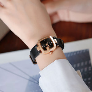 GUOU  8190 Small Face Dial Square Watches for Women 30M Waterproof Female Quartz Watch Simple Ladies Wristwatches