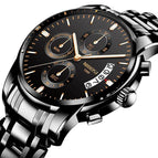 NIBOSI 2353 Fashion Sport Quartz  Men's Watches Full Steel Business Waterproof Watch with box gift for man