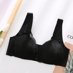 Large size underwear no steel ring bra front buckle seamless vest lace beautiful back large size underwear nursing bra W118
