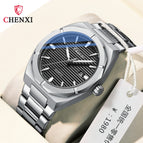 CHENXI Business Men's Watch Horizontal Bar Calendar Polygon Luminous Waterproof Steel Belt Quartz Watch Men cx-8262