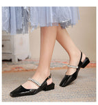 Studiolee sandals women's outer wear 2022 spring new one word with square toe shoes soft leather women AK-2
