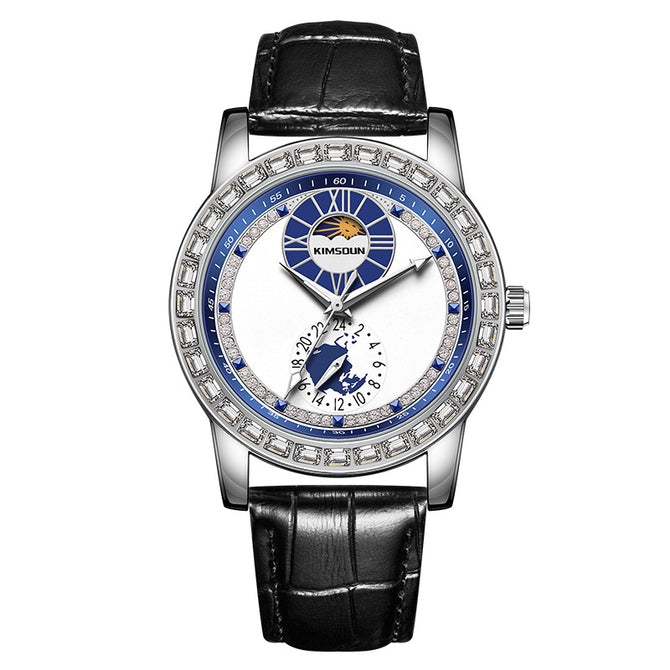 New Kimsdun Sun Moon Star Men's Watch Automatic Men's Watch Waterproof Business Watch High-End Mechanical Watch k1813A