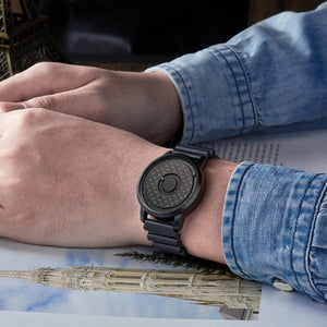 EUTOUR Magnetic Ball Ethnic Style Mechanical Black Technology Male Round Pin Buckle Spiral Watch Crown E040 With box gifts for men watches