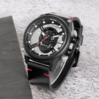 SKONE Skull Fashion Quartz Watch Casual Hollow out Men's leather Watch 9499