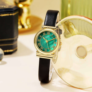 GEDI Fashion Girls' Watch Artistic Retro Small round Watch Ins Style All-Match Belt Quartz Women's Watch 13017