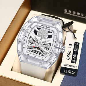 KIMSDUN New Transparent Richard Skull Hollow Automatic Mechanical Watch Men's Watch Fashion Miller K-2016A
