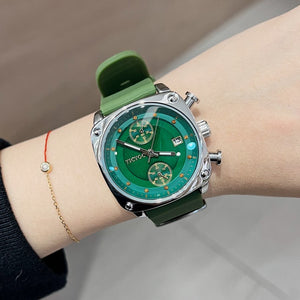TT new Korean version ins square watch rubber strap calendar large dial female watch trendy fashion watch female temperament 77010
