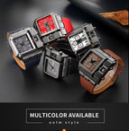 Oulm large dial men's watch leisure fashion leather men's watch personality waterproof quartz men watch 3364