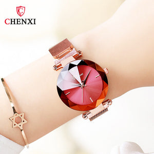 CHENXI Hot Sale Fashion women Watch Magnetic Mesh Strap Watch Quartz Watch Ladies Net Watch 309L