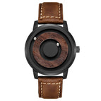 EUTOUR New wooden dial, simple magnetic steel ball, fashion concept watch, parallel steel ball holder, Tiktok watches with box gift for father,men, women
