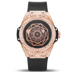 KIMSDUN foreign trade explosion diamond inlaid fashion trend creative men's watch silicone luminous waterproof sports quartz watch K109D