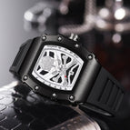 Kimsdun men's watch New Bucket Shaped Skull Face Frosted Shell Silicone Strap Fashion Quartz Watch K-2019B