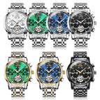 OLEVS Men's Skeleton Automatic Mechanical Watch Date Display Stainless Steel Business Wristwatch for Men Clock reloj hombre