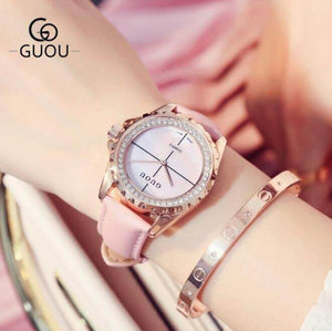 Guou 8205 New Fashion Relogio Feminino Luxury Bracelet Women's Watches For Women Watches Diamond Clock