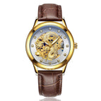 LAOGESHI dragon and phoenix couple watch mechanical hollow luminous leather watch automatic mechanical watch 3688