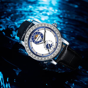 New Kimsdun Sun Moon Star Men's Watch Automatic Men's Watch Waterproof Business Watch High-End Mechanical Watch k1813A